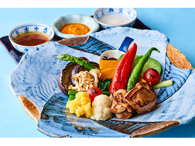 【ホテルメトロポリタン】旬の彩り野菜とつくば鶏の炭火焼きを味わう「四季彩ランチ」