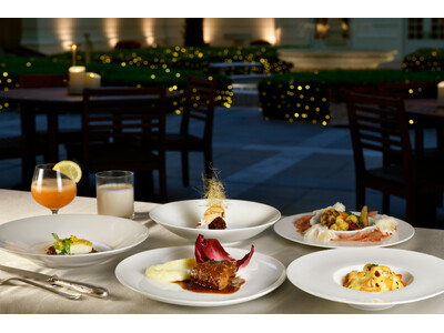 【ホテルニューグランド】煌めく庭園を堪能！「光り輝く中庭とフルコースディナー」（イタリアンレストラン イル・ジャルディーノ)