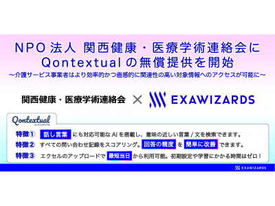 FAQ検索エンジン「Qontextual」、関西健康・医療学術連絡会への無償提供を開始　在宅・福祉施設に向けた新型コロナウィルス関連の情報共有に使用