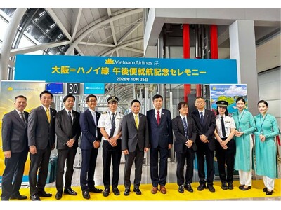 ベトナム航空、大阪-ハノイ線に午後便を新設10月26日、関西国際空港で記念セレモニーを実施