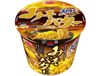 三つ星スーパーカップ１．５倍　コーンぎっしり　みそバター味ラーメン