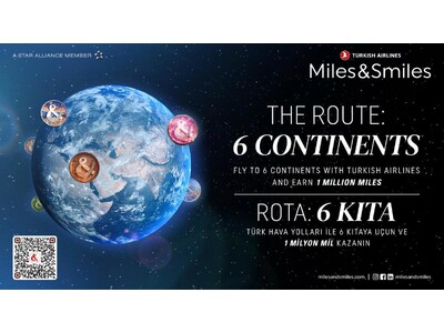 ターキッシュ エアラインズ、100万マイル獲得のチャンス「The Route: 6 Continents」キャンペーンを開始