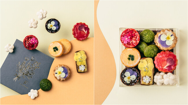 蓋をあけると満開の“食べられる花”のクッキーが登場！食べられる押し花をふんだんにつかったクッキー缶「ママルニー」。銀座三越本館地下2階「ギンザスイーツパークI」にて限定販売