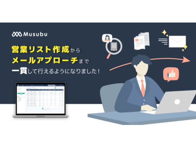 営業リストを100%活用できる！クラウド型企業情報データベース「Musubu」でリスト作成からメールアプローチまで一貫して行えるようになりました。