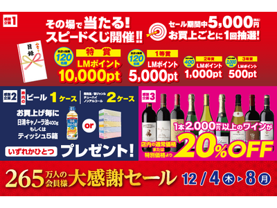 265万人の会員様 大感謝セール のお知らせ