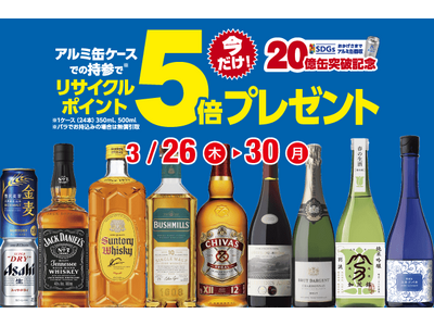 アルミ缶リサイクルポイント5倍セール のお知らせ