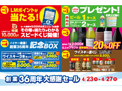 創業36周年大感謝セール のお知らせ