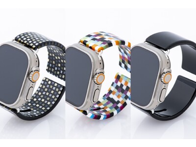 唯一無二のイタリア・マツケリ社ヴィンテージ柄を使った、Apple Watch Ultra用エアバングル＆鯖江バングルウォッチが同時発売。