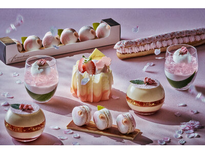 金箔がきらめく桜ティラミスや桜が上品に香るマカロンが新登場　約30cmのロングエクレアやワンランク上の食材を贅沢に使用するプレミアムケーキも「桜スイーツ&ブレッド セレクション」