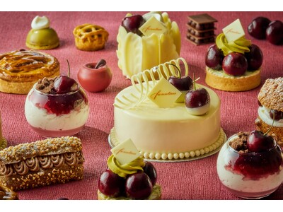 チェリーの甘酸っぱさとミルキーな味わいが重なり合うグラススイーツやドライチェリーを混ぜ込んで焼き上げるサックリ食感のクロワッサンが登場初夏を楽しむ「チェリースイーツ＆ブレッド コレクション」
