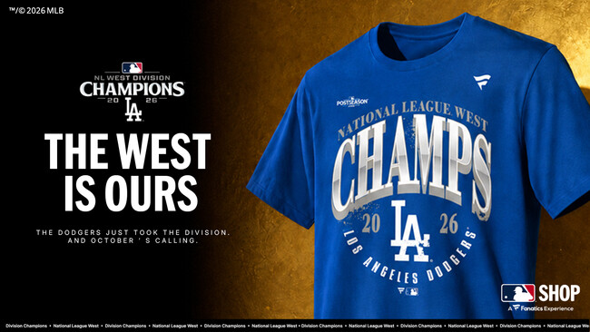 ドジャースのMLBナ・リーグ西地区優勝記念グッズが販売開始