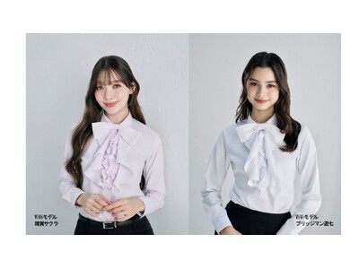 可愛く盛れる♪ 4WAY仕様で多彩な着こなしを実現「ViViフリル&リボン付4WAYスキッパーブラウス」...