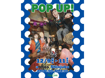 Happy Socks×atmos  atmos新宿店にて12月9日（金）から11日（日）までPOP U...