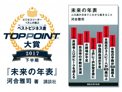 ビジネスリーダー1万人が選んだ、ベストビジネス書　2017年下半期トップポイント大賞は『未来の年表』