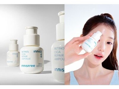 自然主義アクティブスキンケアブランド「イニスフリー」の韓国トラブル美容液1位*1『レチノール シカ リペア セラム』が日本上陸から累計100万本*2 突破！