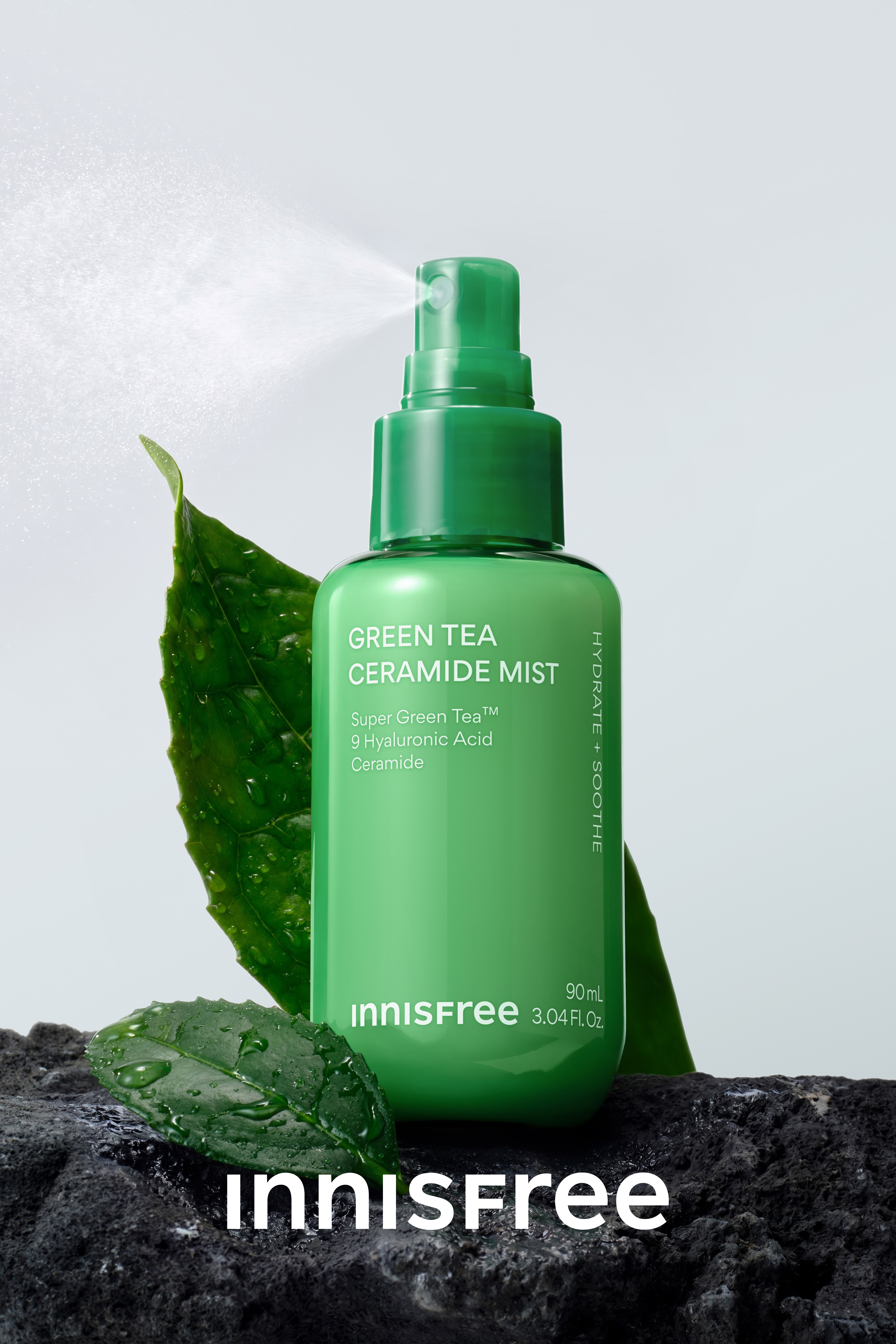 【INNISFREE】日中の”隠れ乾燥”に、新提案。メイクの上からうるおいバリアケアができる『グリーンティー セラミド ミルク エッセンスミスト』が８月１日（土）よりQoo10メガポにて先行発売中！