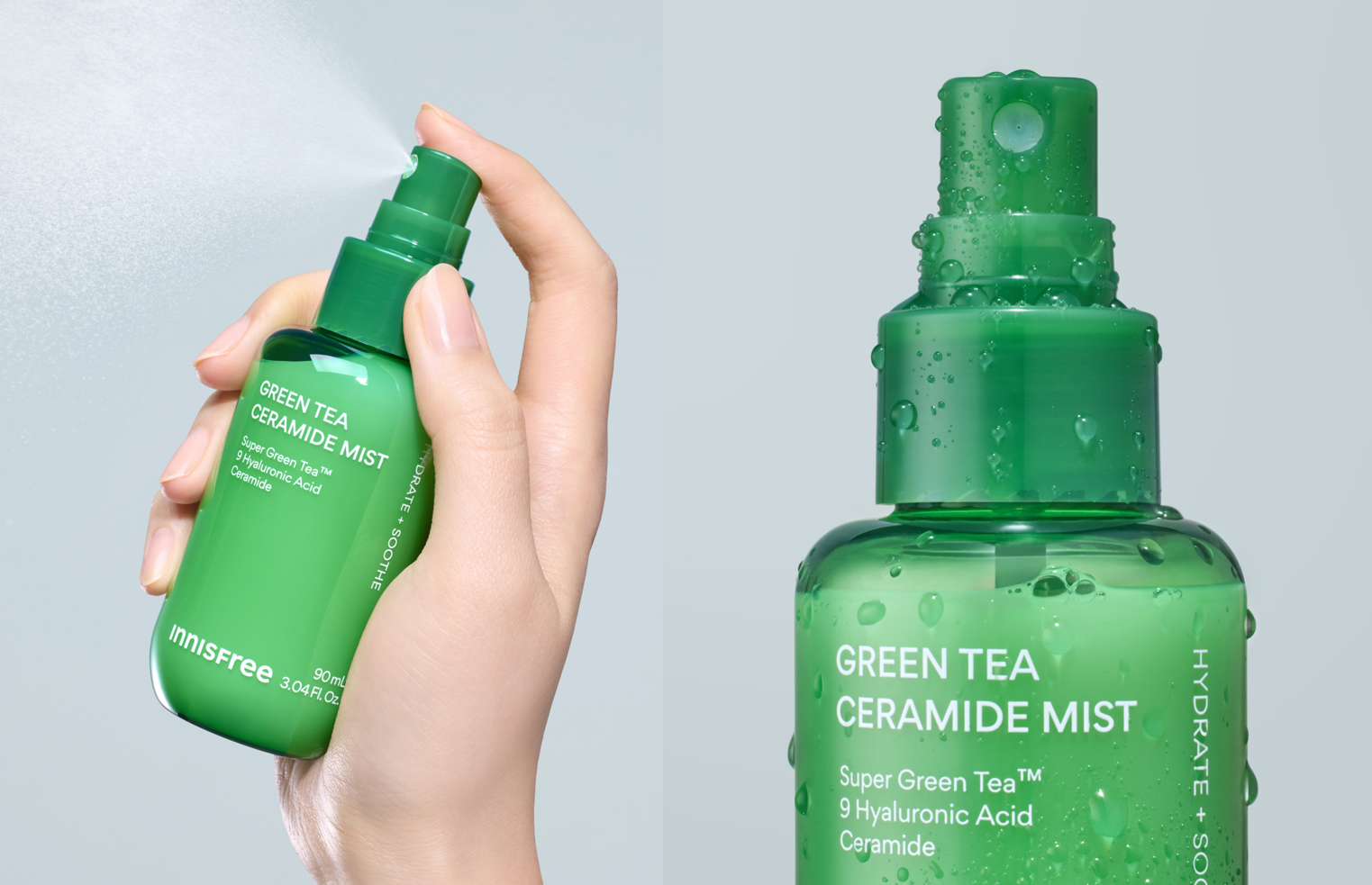 【INNISFREE】秋の乾燥シーズンに備える、うるおいバリアケアミスト 『グリーンティー セラミド ミルク エッセンスミスト』 9月1日（火）全国発売