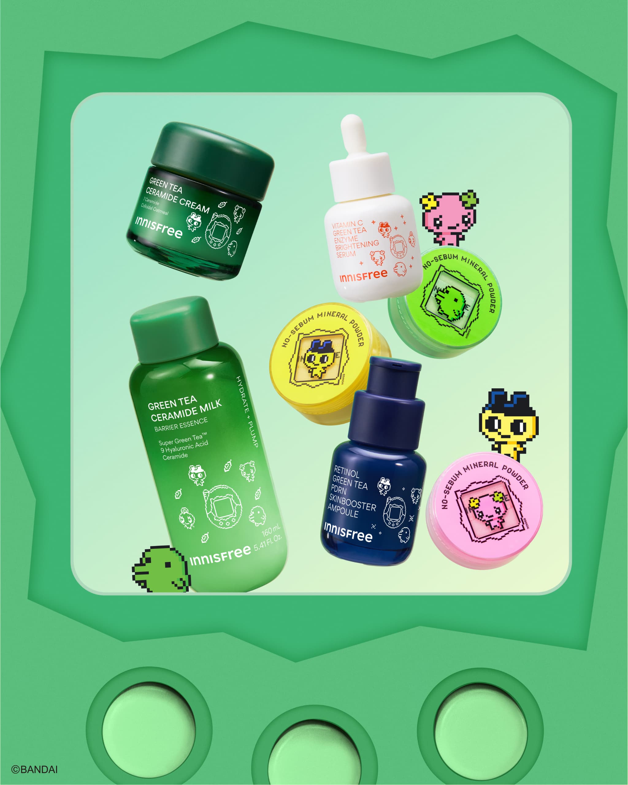 【INNISFREE】たまごっち30周年を記念した限定コラボ 人気アイテムがキュートなたまごっちデザインで登場 11月1日（日）より数量限定発売