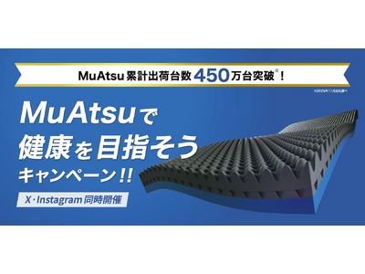 �y��2�e��SNS�zMuAtsu�Ō��N��ڎw�����L�����y�[���J�Ò��I�݌v�o�ב䐔450����˔j�̊��ӂ����߂ā�1��26���i���j�`���A�c����SNS�iX,Instagram�j����I��