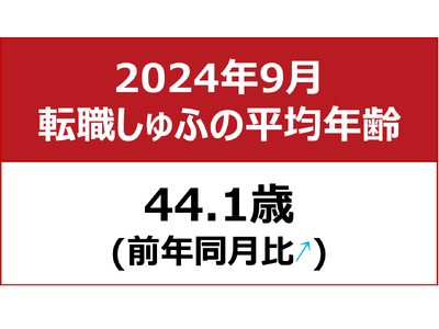 【転職しゅふの平均年齢調査 2024年9月】44.1歳（前年同月比＋0.1歳）