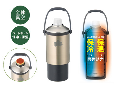 全体真空の保冷・保温力!660ml大サイズやボトル缶にも対応!『真空「温・冷」ペットボトルシリンダー』新発売