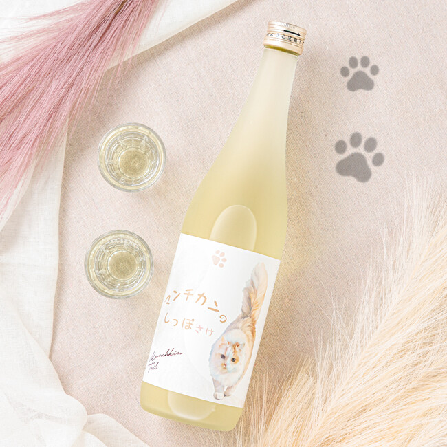 【猫好き必見】マンチカン猫のふわふわなしっぽをイメージした甘酸っぱい純米酒「マンチカンのしっぽ さけ」が新登場