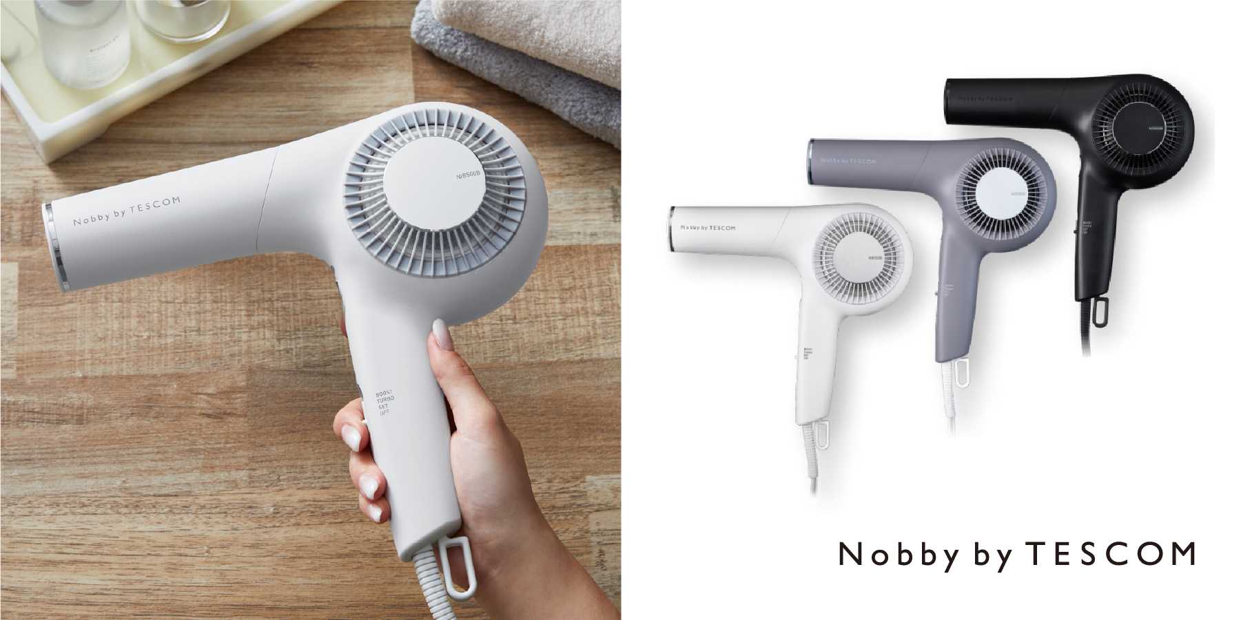 【新品同様】Nobby by TESCOM ヘアドライヤー NIB500B プロフェッショナル プロテクトイオン ヘアドライヤー｜NIB500B