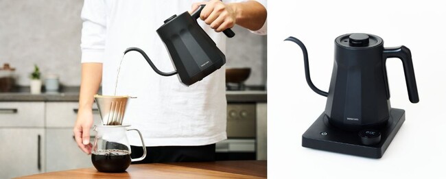 温度も注ぎ方も、思い通りの一杯へ。自宅でバリスタ気分！独自のノズル形状を採用した「電気ケトル」を新発売