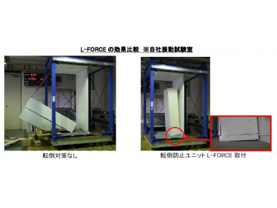 【業界初】震度７の地震でも収納庫が倒れない転倒防止ユニット『L-FORCE』新発売！