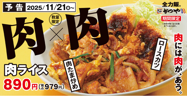 【10万食限定】肉on肉の豪快な一皿！カレーライスならぬ「肉ライス」かつやに新登場