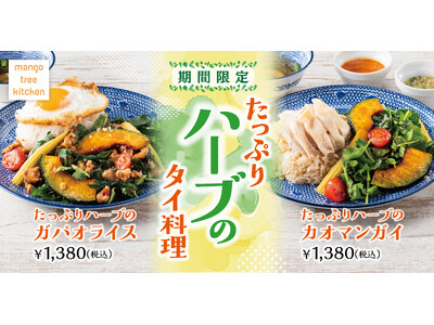 【ハーブ香る新感覚タイ料理】ハーブのガパオライス＆ハーブのカオマンガイがマンゴツリーキッチンに新登場！