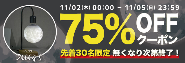 期間限定・先着30名様】【75％OFF】模様も明かりもリアルな月の