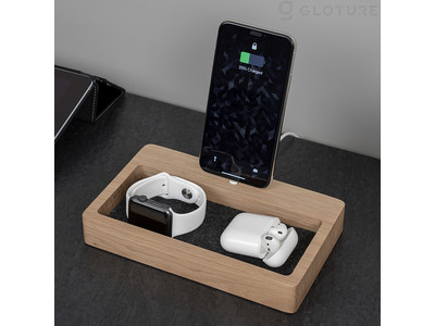 ★新商品★ 「OAKYWOOD iPhone 充電ドック オーガナイザー」をGLOTURE.JPで販売開始【Lightning対応／AirPods／ポーランド産の無垢材を手作り／鍵入れ】