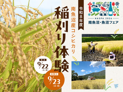 黄金色の田んぼで、南魚沼産コシヒカリを収穫！25年目の「稲刈り体験」を9月23日開催