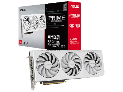 ASUSから、Radeon RX 9070 XT ホワイトカラートリプルファン搭載