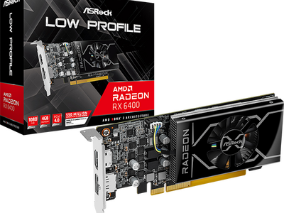 ASRockから、Radeon RX 6400 ロープロファイル対応ファン搭載グラフィックボード『RX6400 LP 4G』発売