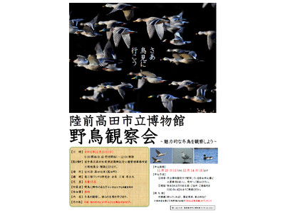 魅力的な冬鳥を観察しよう！「野鳥観察会」開催（高田松原津波復興祈念公園）