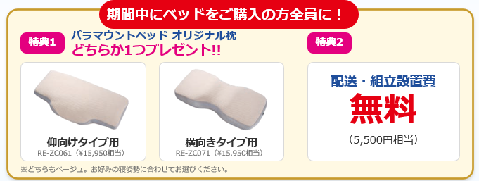 【はあとふるあたご】パラマウントベッド購入で「オリジナル枕」プレゼント！配送・組立設置も無料「介護ベッド成約キャンペーン（NSGグループ創立50周年記念）」10月1日開始