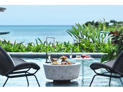 【星のや沖縄】冬も暖かなプールサイドで優雅に過ごしながら、沖縄産ラム酒の芳醇な香りをスイーツで堪能する「琥珀香るアフタヌーンティー」提供