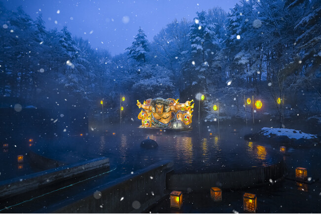 【青森屋】雪とねぶたの灯りで日常の疲れをリセットする絶景雪見露天「ねぶり流し灯篭」今冬で16年目の開催