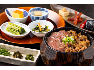 【軽井沢星野エリア　村民食堂】予約即日満席となった観光列車「ろくもん」の食体験を店舗で特別に再現！「和牛のよくばりひつまぶしセット」と「地酒2種と酒肴のペアリング」を販売