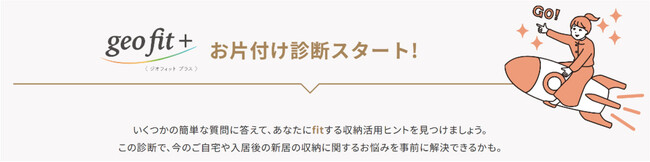 ■片付けのヒントが見つかるウェブサイト『ジオフィット プラス お片付け診断』を公開 ■マンションの室内空間を有効活用した大型荷物の収納ユニット『FUTACLO』を開発