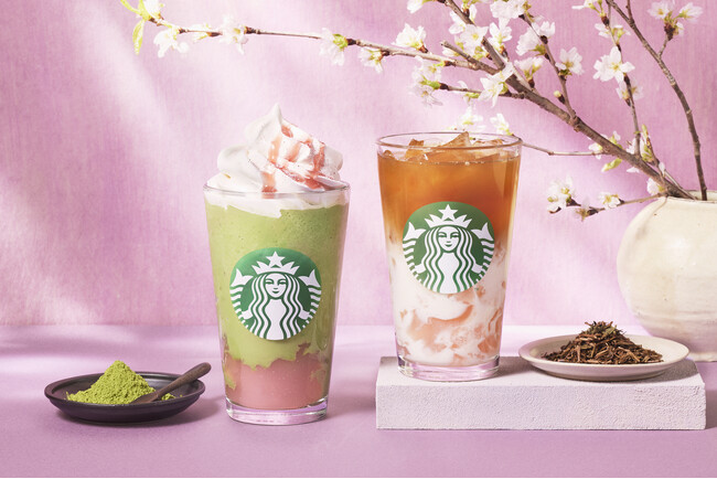 和素材の出会いを楽しむ2つのビバレッジを2月28日（金）に発売「抹茶と桜わらびもち フラペチーノ(R)」と「ほうじ茶＆クラシックティーラテ 桜わらびもち入り」が登場
