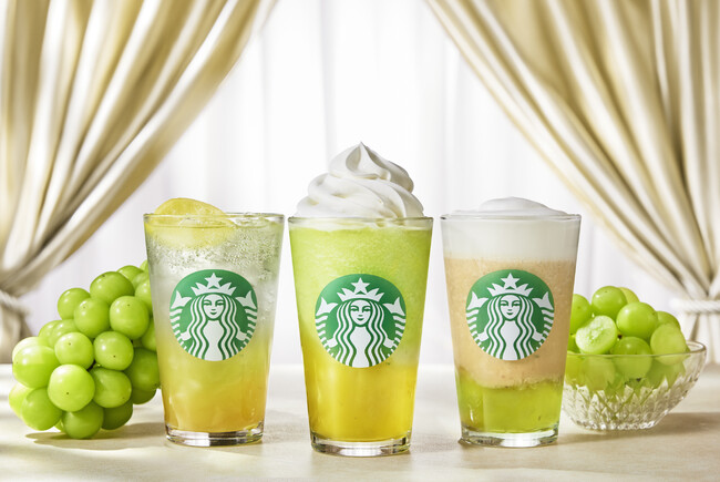 スターバックス サマー第3弾は、「3つの夏マスカット」じゅわっと、しゅわっと、ふわり華やぐ3種の新作ビバレッジが7月9日(水)より登場!
