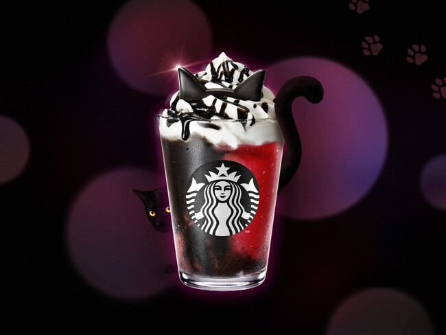 スターバックスのHalloweenがスタート!今年は“黒猫”が主役!?ザクっと食感と甘酸っぱいアサイーベリーを楽しめるビバレッジなどが10月10日(金)より登場!