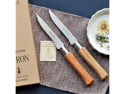 天然木製ハンドルのベーシックなフランス製ステーキナイフ　”カントリー・スタイル” 普遍のカタチと扱いやすいサイズ　2タイプで国内初販売開始