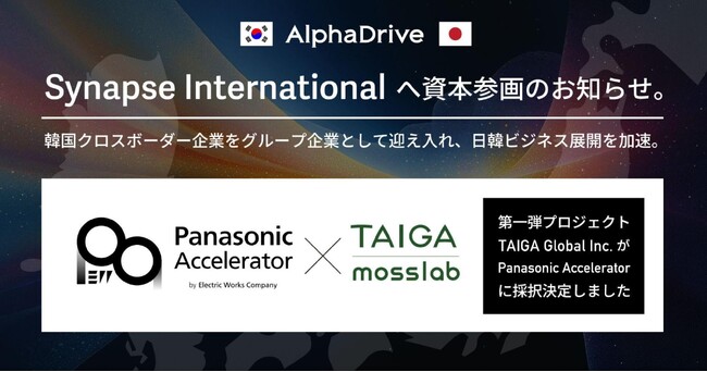 AlphaDrive、韓国Synapse Internationalへ資本参画