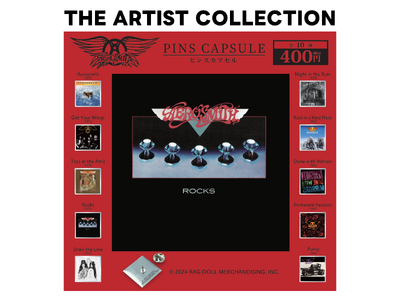 海外アーティストのアルバムジャケットやロゴをデザインしたピンズカプセルトイシリーズ『THE ARTIST COLLECTION』第４弾「AEROSMITH」の発売が決定！