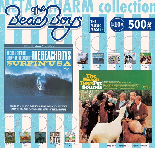アーティストの作品アートワークやロゴをデザインしたカプセルトイシリーズ『THE ARTIST COLLECTION』最新作に「The Beach Boys」が登場！本日2月27日(金)より順次発売！