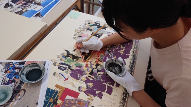 学生たちが未来へ託す、祭りの記憶。「令和洪鐘祭絵巻」完成発表会ー多摩美術大学、江島神社 共同制作（江の島アートフェスティバル会期中）